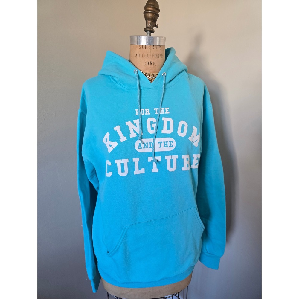 Turquoise‎ Graphic Hoodie "For The Kingdom And The Culture"